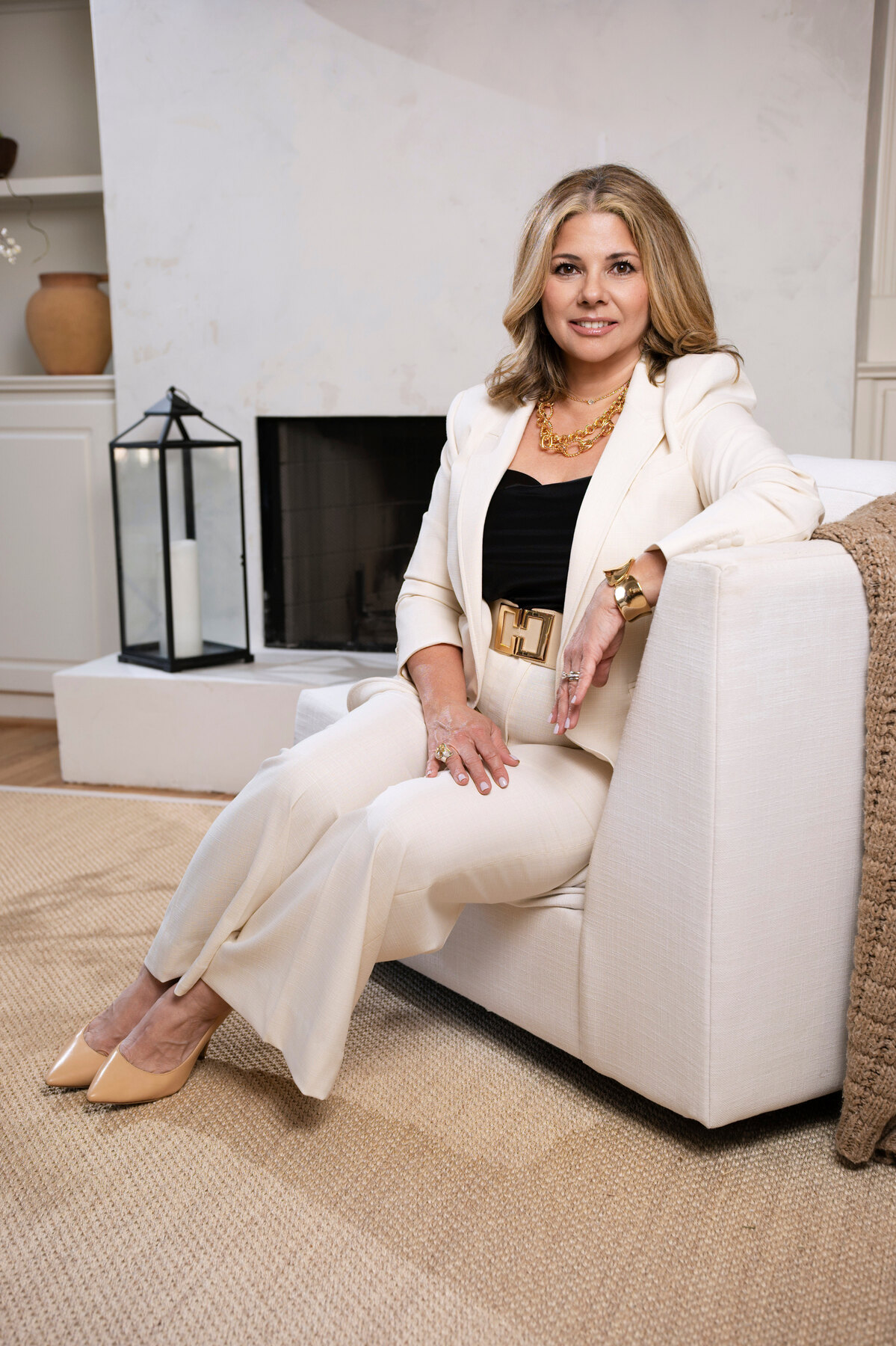 Vanessa Florez seated in a residential interior